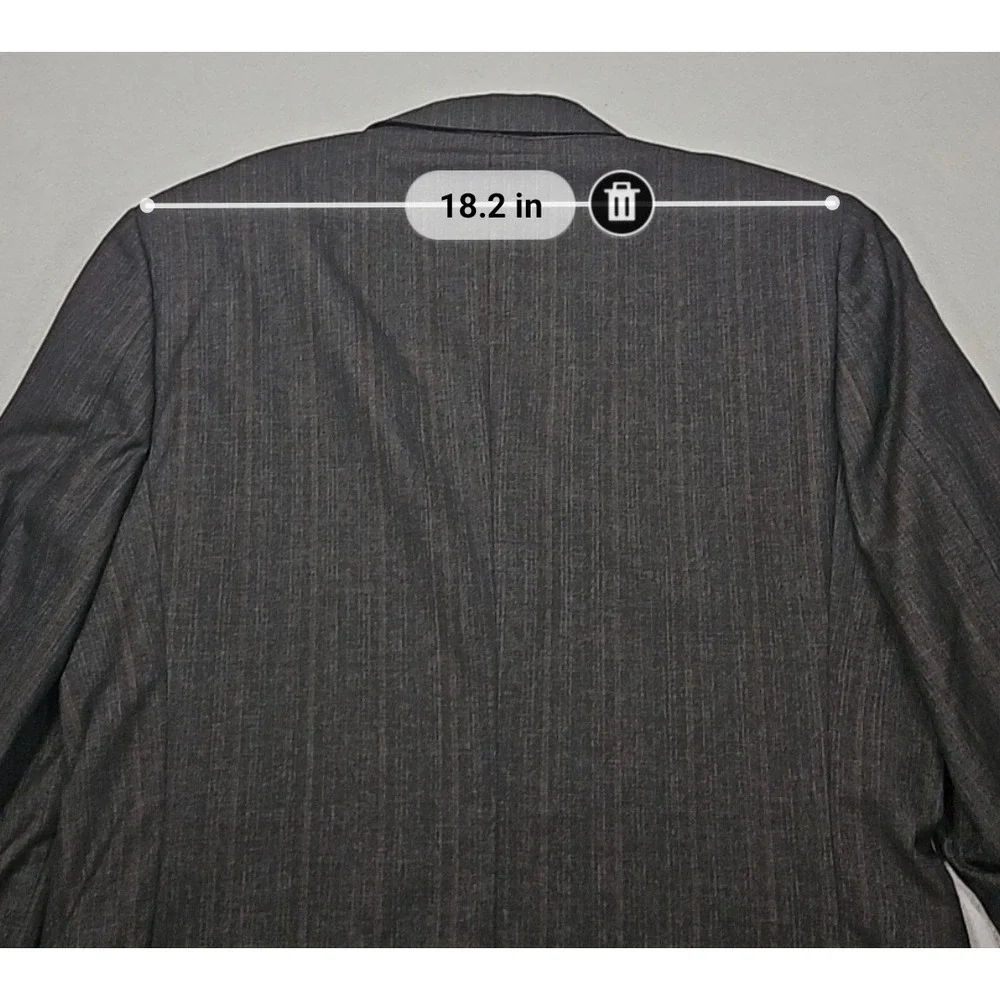 VTG Oleg Cassini 80s Pinstripe Blazer Sport Coat Grey Sz 40R